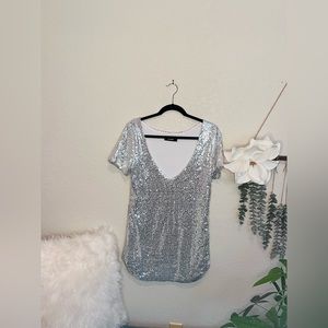 Sexy Shimmer V Cut Mini Dress or Top